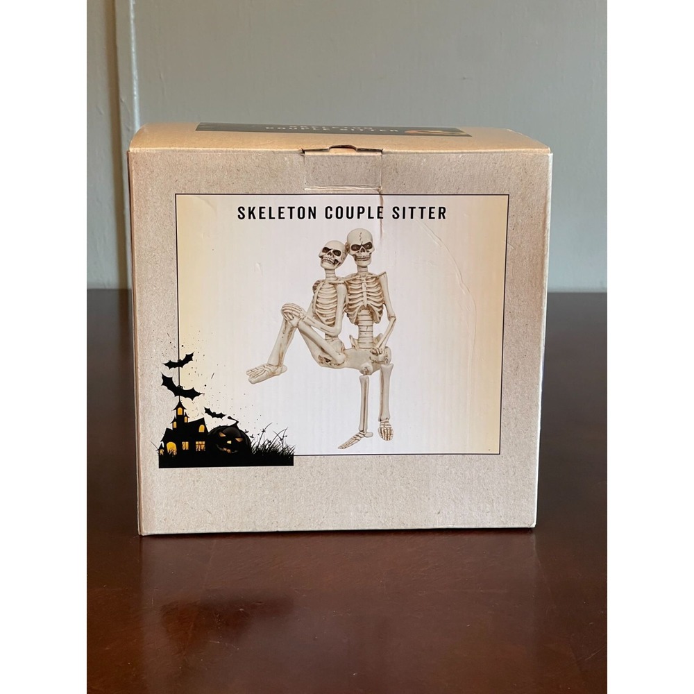 Skeleton lover Couple‎ Sitter Decoration Halloween-Themed Figurine indoor spooky